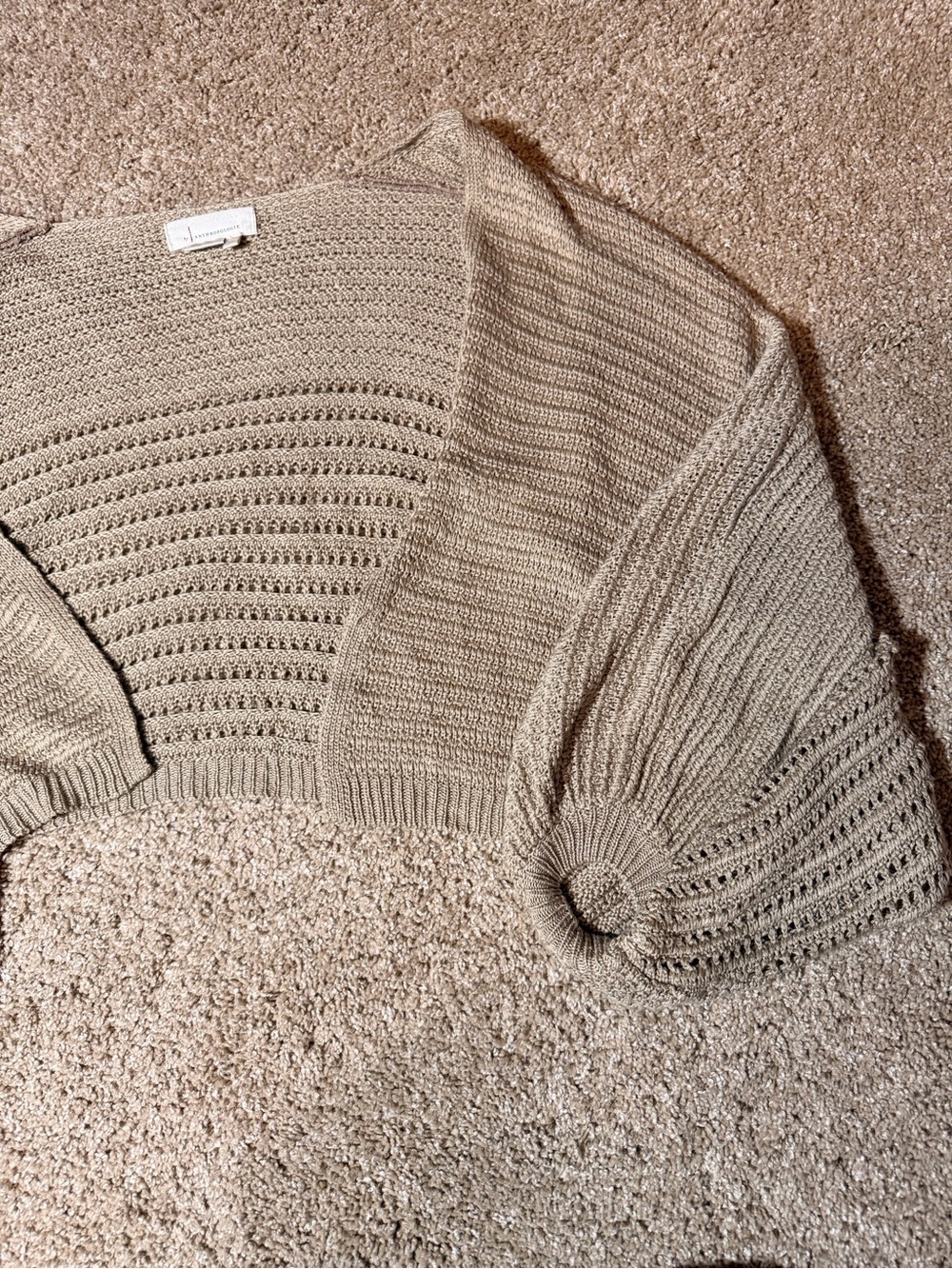 Anthropologie Open-Knit Cropped Shrug